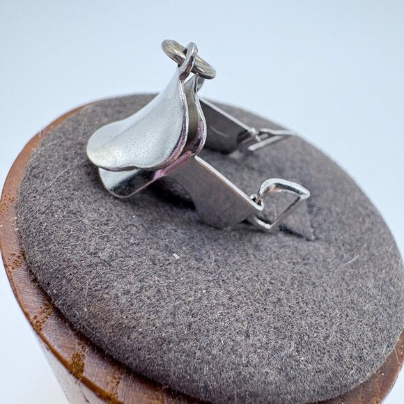 VTG Solid Sterling Silver 925 Saddle Dangle Charm Size 0.75" Length - Picture 2 of 10